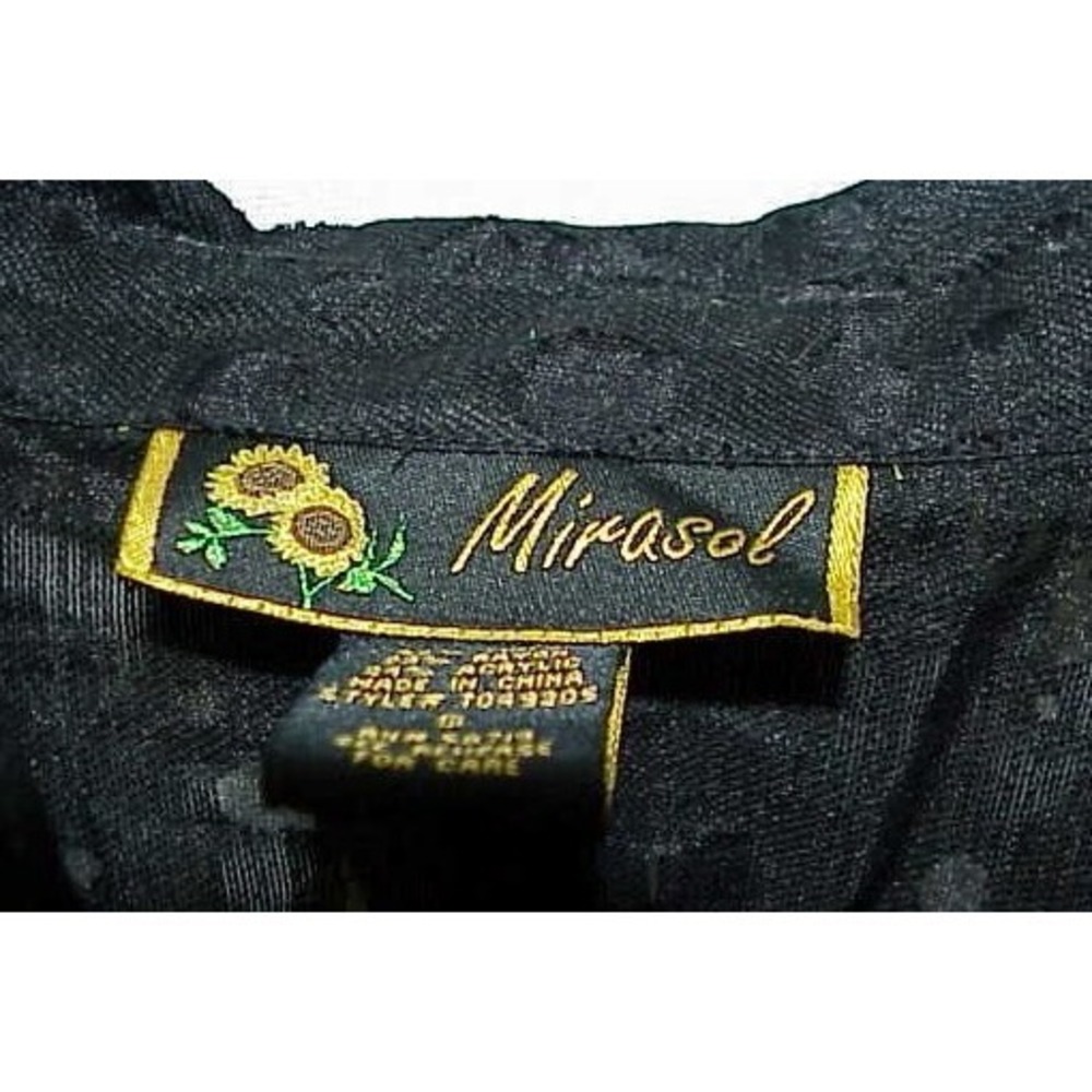 NWOT Mirasol Linen Sheer Long Sleeve Black Button Up Shirt 121752 - Picture 2 of 8